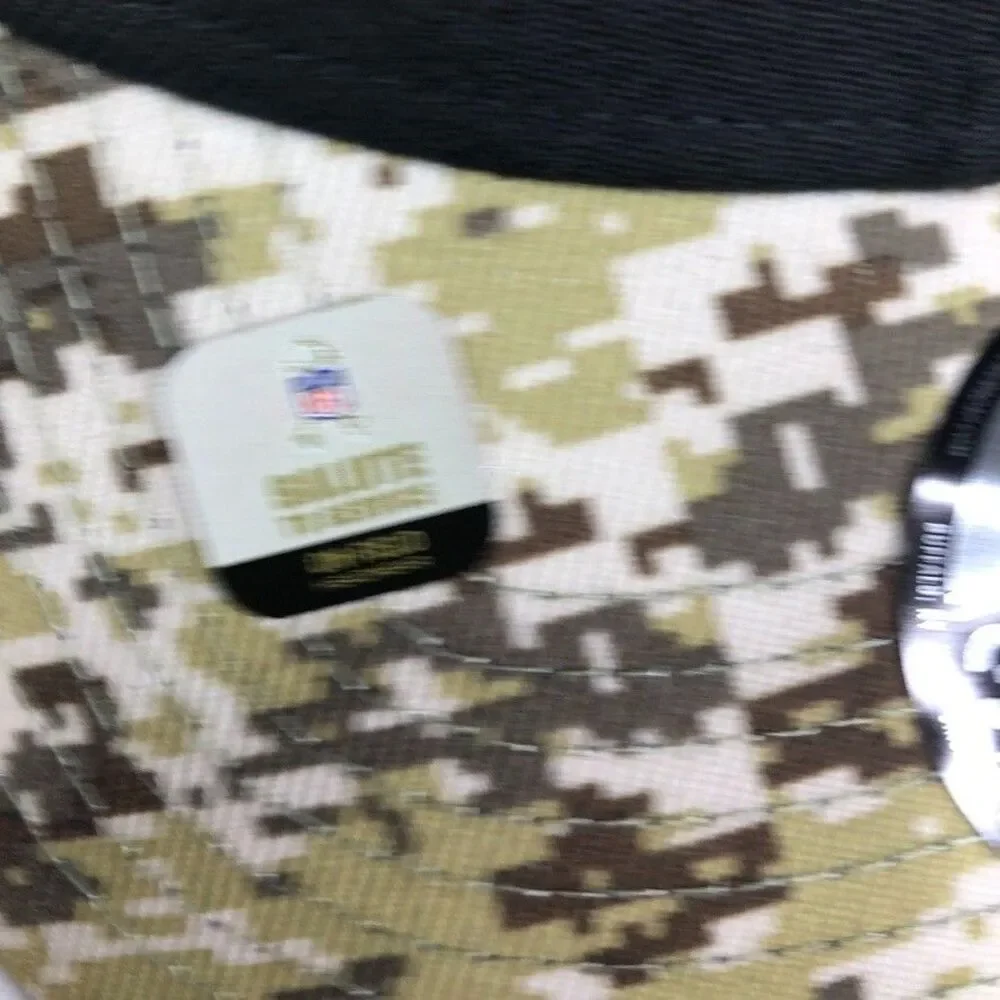 New Era Chicago Bears Salute To Service Hat Cap 39Thirty Flex S/M Black Camo NWT